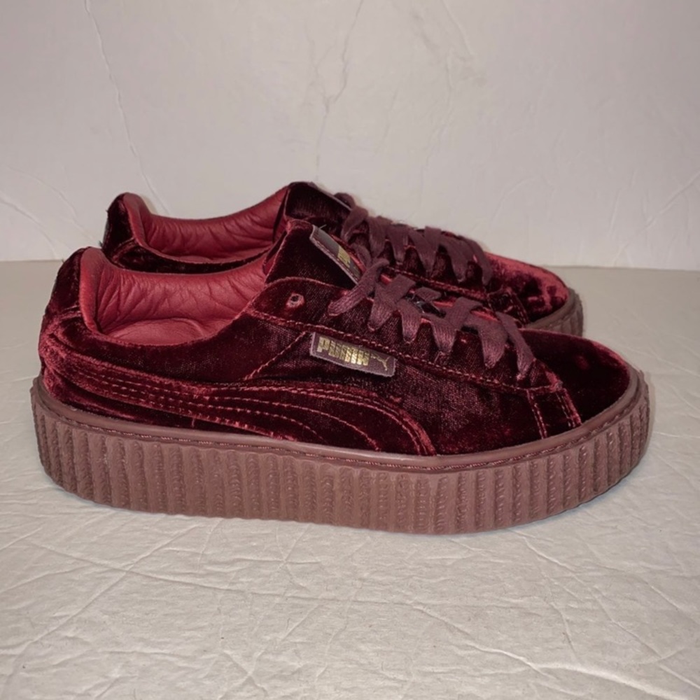 Puma fenty creeper velvet burgundy sneaker limited edition